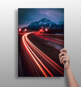 Lights in Traffic Aluminum Print.
